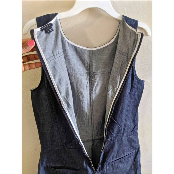 Theory Hadrine D Romper Women's Size 4 Dark Blue Denim Sleeveless One-Piece - Picture 9 of 12